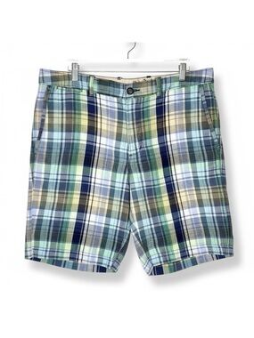 Tommy Bahama Plaid Linen Blend Chino Golf Shorts Size 34